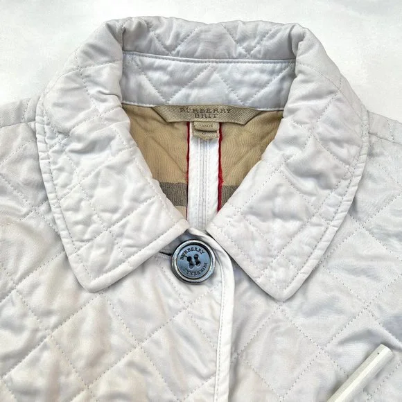 Auc BURBERRY LONDON white nova check quilted jacket S - Picture 5 of 14